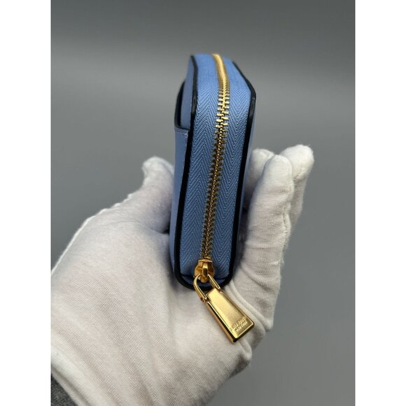 Kate Spade Morgan Kingfisher Saffiano Leather Zip Card Case Wallet K8920 *READ* - Picture 3 of 14